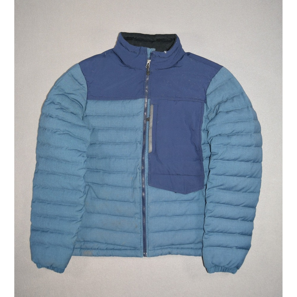 LL Bean Jacket Mens Large Blue Downtek Puffer Insulated Water Repellant Zip